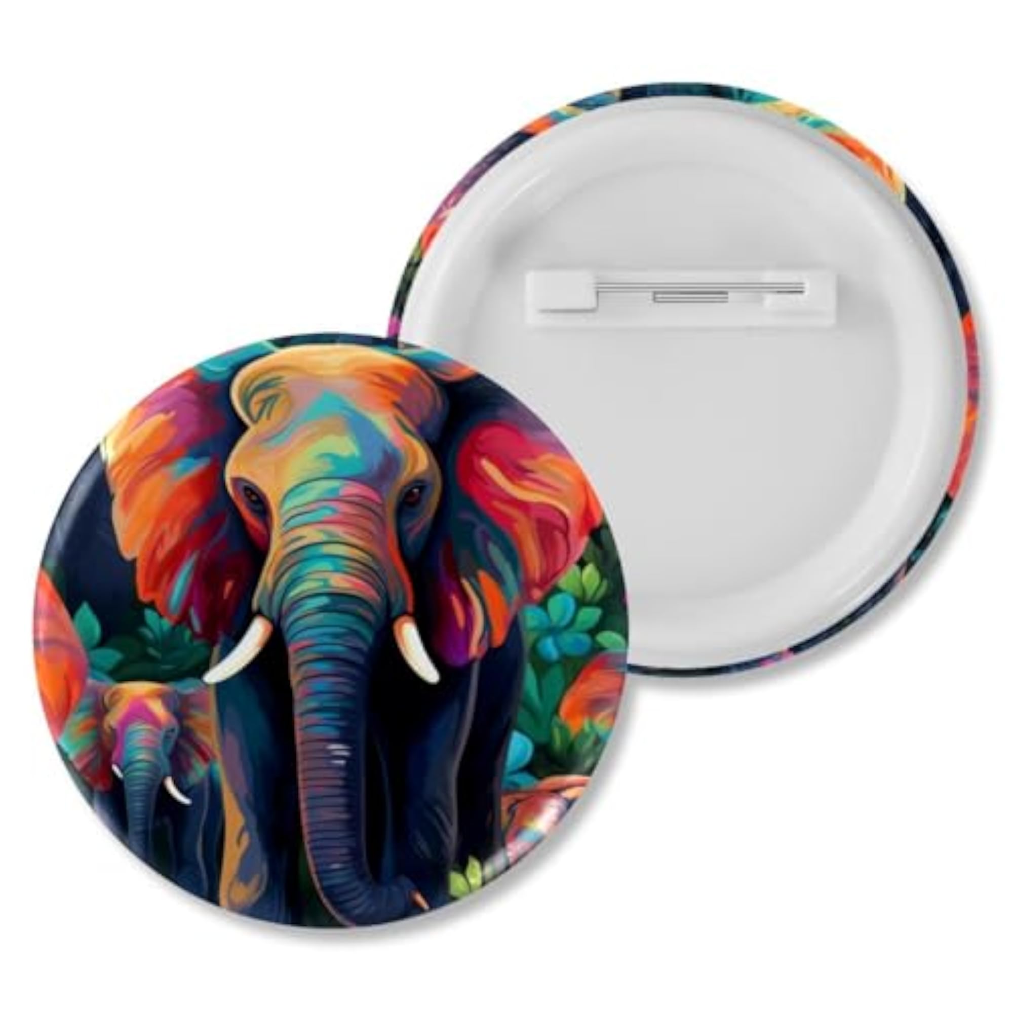 Children's Colorful Elephant Trendy Button Pins 6-Pack